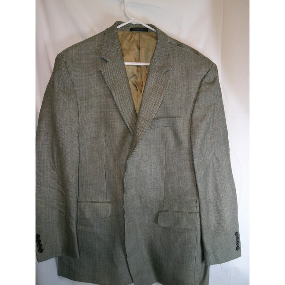 Chaps Silk Wool Blazer Sport Coat Houndstooth Patterned Jacket 44L - Picture 1 of 4